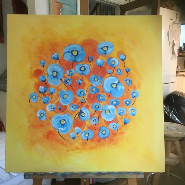 Original Expressionism Floral Painting by Jacqueline Hammond