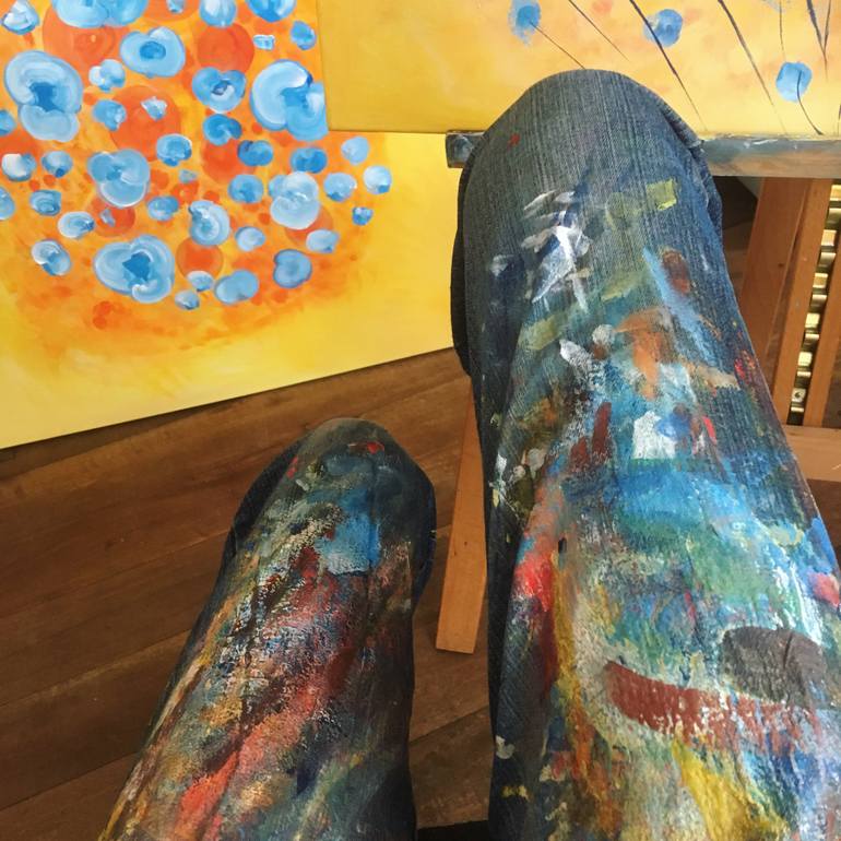 Original Expressionism Floral Painting by Jacqueline Hammond