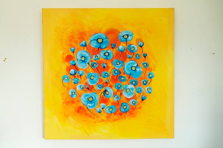 Original Expressionism Floral Painting by Jacqueline Hammond