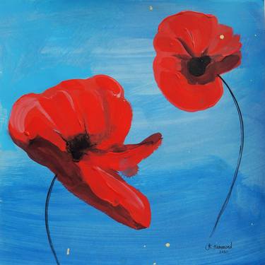 Saatchi Art Artist Jacqueline Hammond; Paintings, “Poppy Flowers Study Two” #art