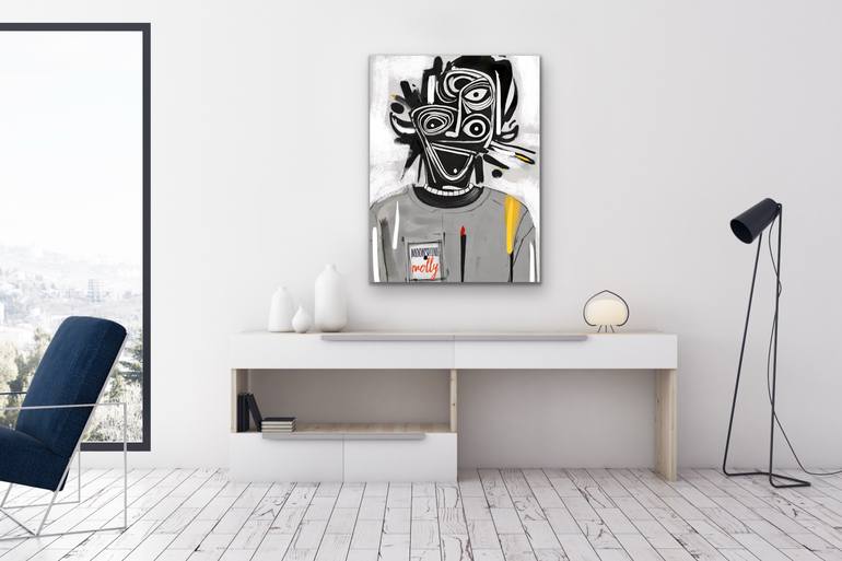 Original Portraiture Abstract Mixed Media by Bonobo Stone