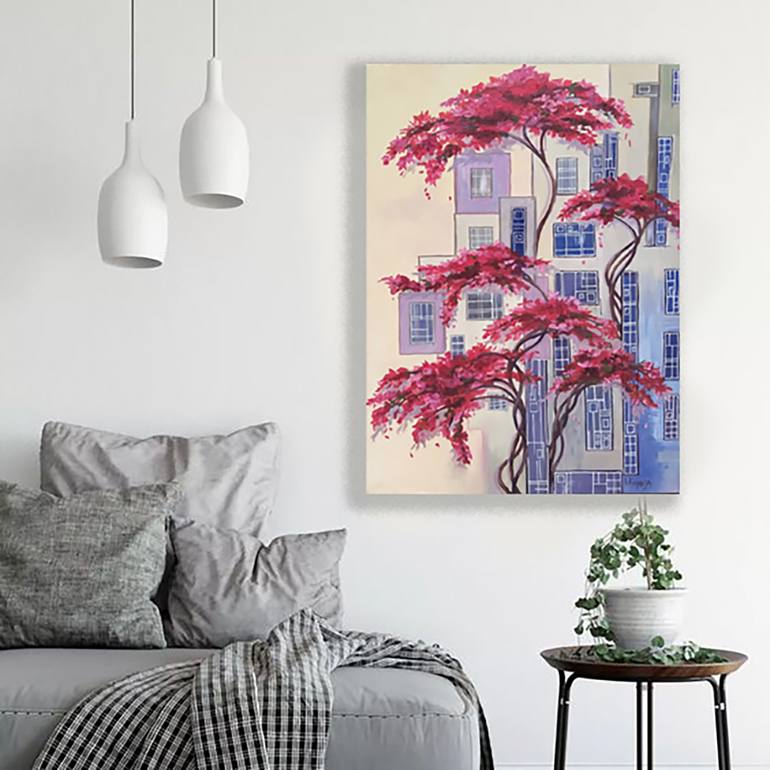 Original Surrealism Architecture Painting by Irina Kuprijanova