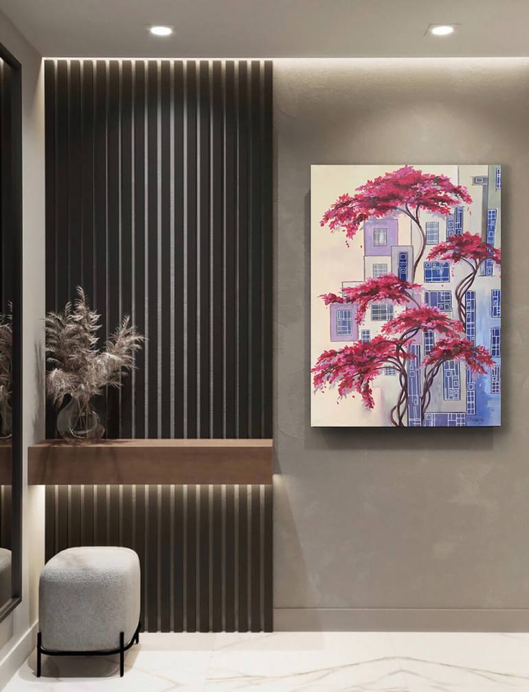 Original Surrealism Architecture Painting by Irina Kuprijanova