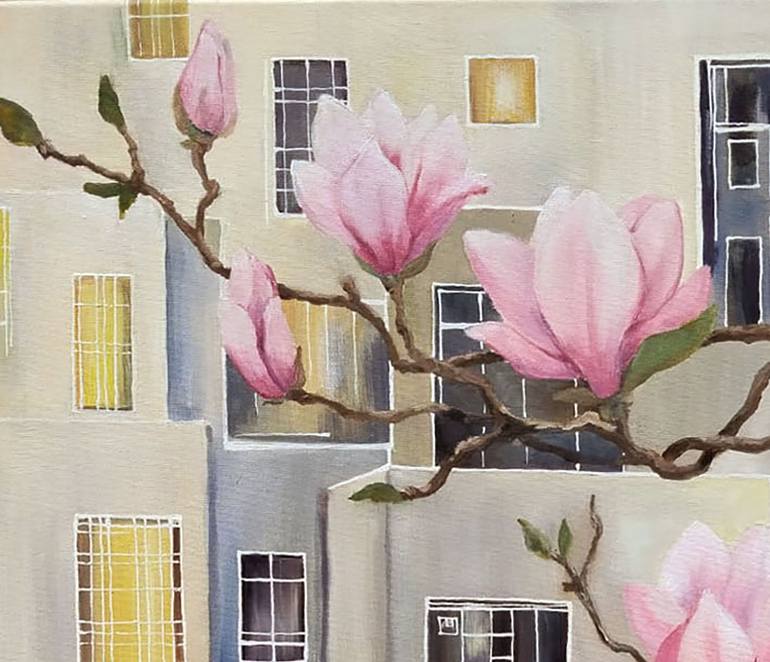 Original Surrealism Architecture Painting by Irina Kuprijanova