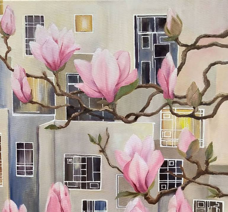 Original Surrealism Architecture Painting by Irina Kuprijanova