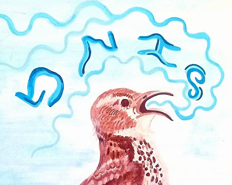 Original Abstract Expressionism Animal Painting by Queen Sebo