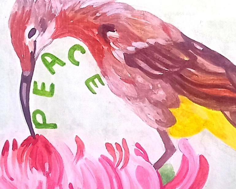 Original Abstract Expressionism Floral Painting by Queen Sebo