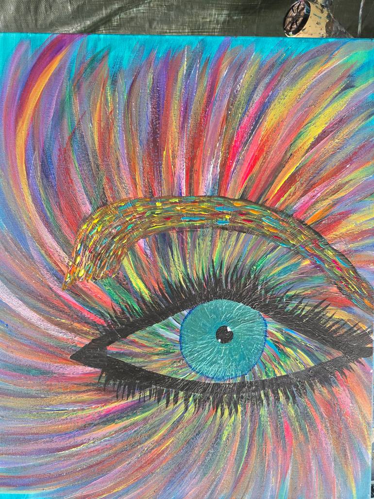 Original Body Painting by Danielle Cleary | Abstract Expressionism Art on Canvas | Window to the soul