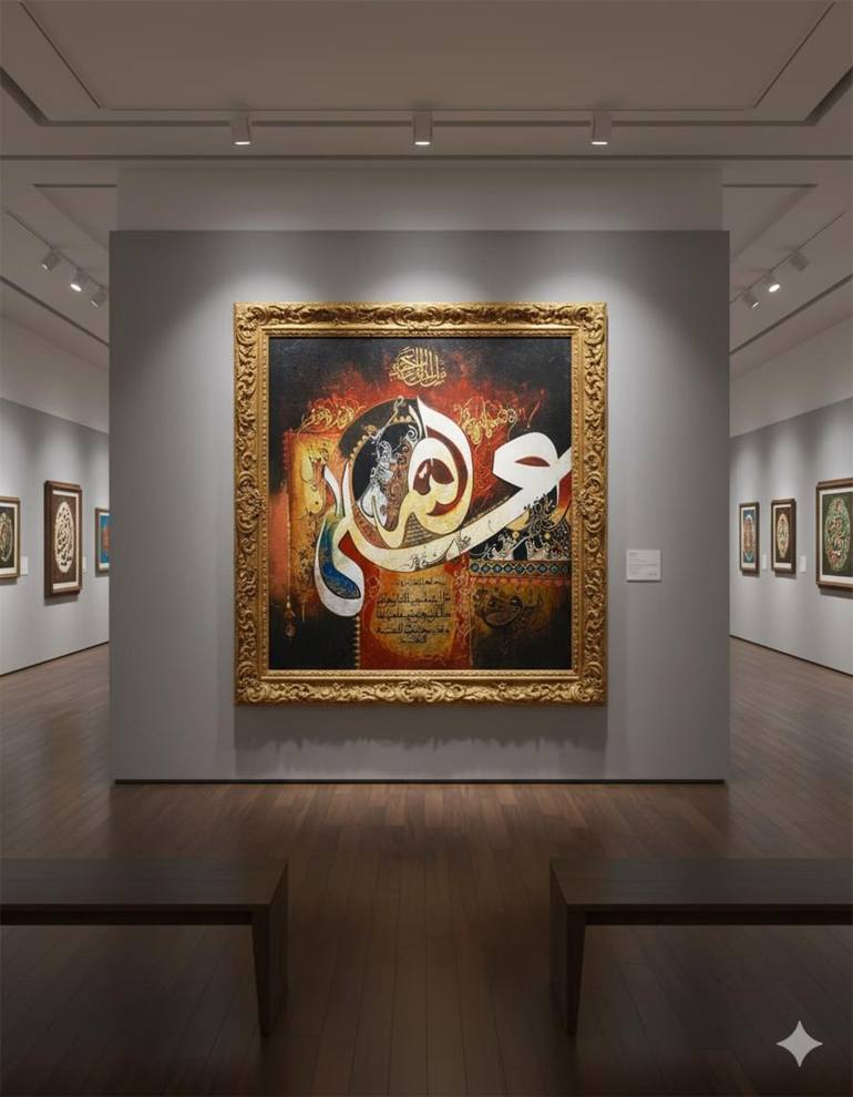Original Abstract Calligraphy Painting by Zainab Mahmood
