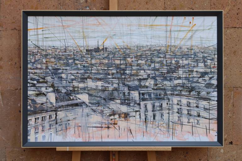Original Abstract Expressionism Architecture Painting by Vahagn Bagoyan