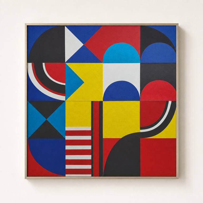Original Bauhaus Abstract Collage by Stephanie Bardy