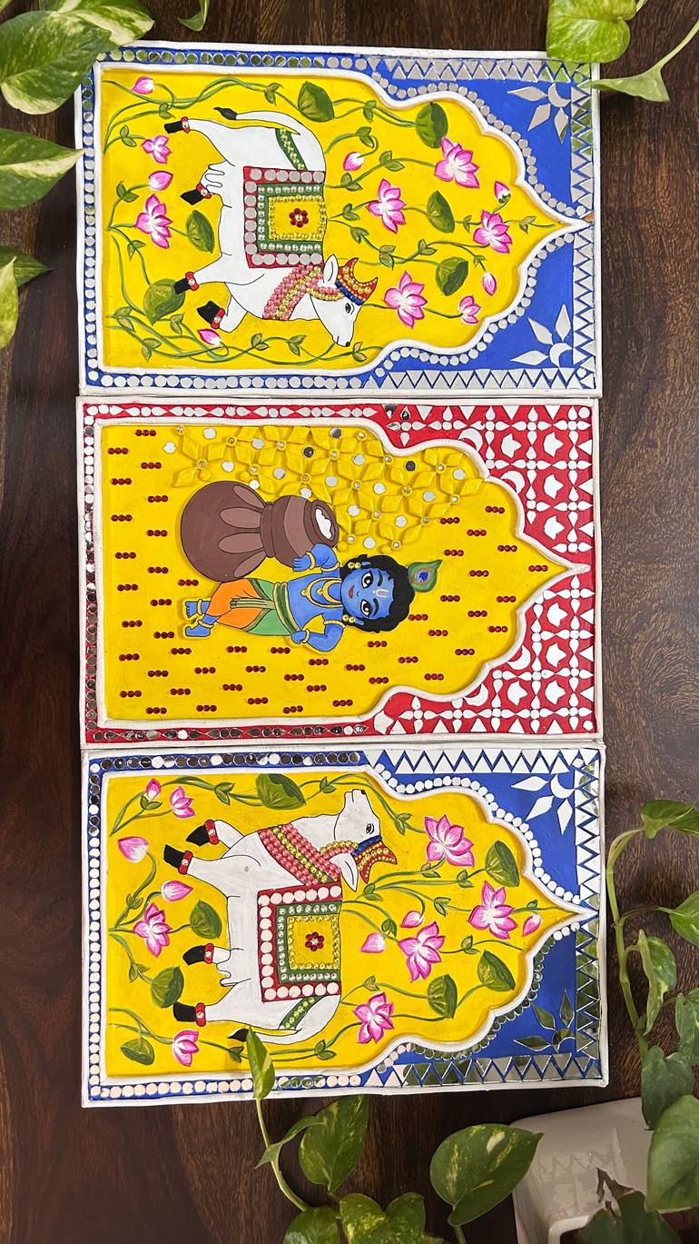 Original Art Deco Animal Mixed Media by Neha Pandey