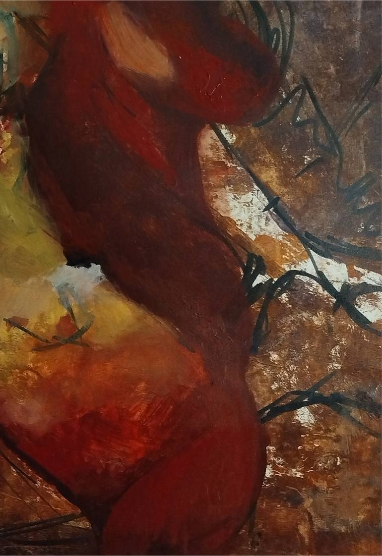 Original Abstract Expressionism Women Painting by Hanan Ramadan