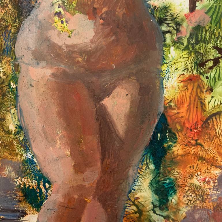 Original Abstract Expressionism Nude Painting by Hanan Ramadan