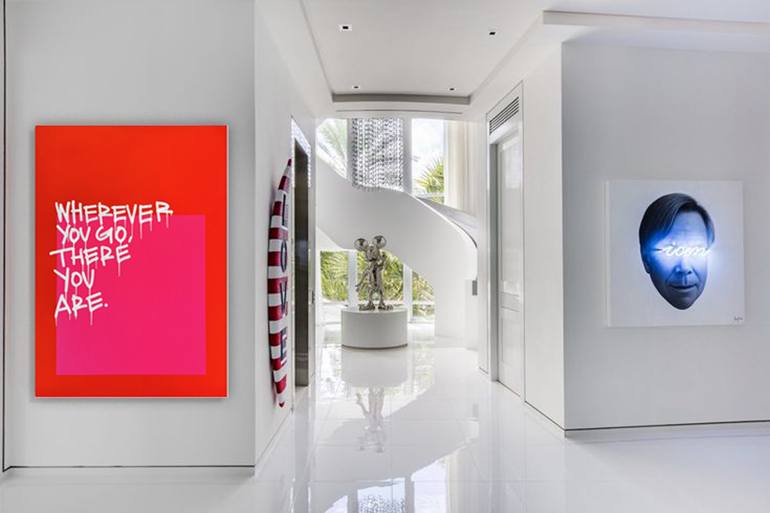 Original Pop Art Calligraphy Painting by Leah Kirsch