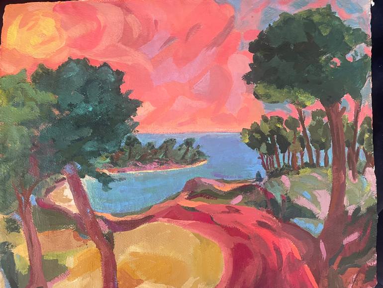Original Fauvism Landscape Painting by Estelle Boulinguez