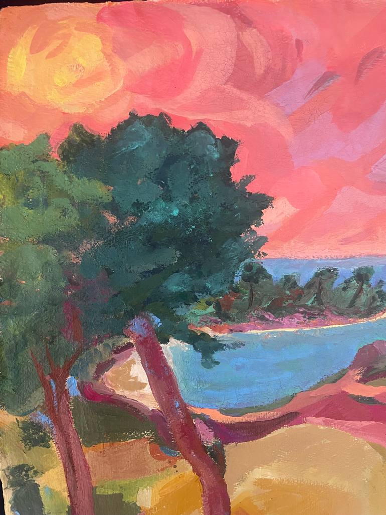 Original Fauvism Landscape Painting by Estelle Boulinguez