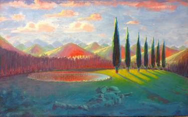 Print of Landscape Paintings by Cveto Vidovic