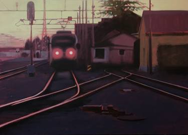 Original Train Paintings by Cveto Vidovic