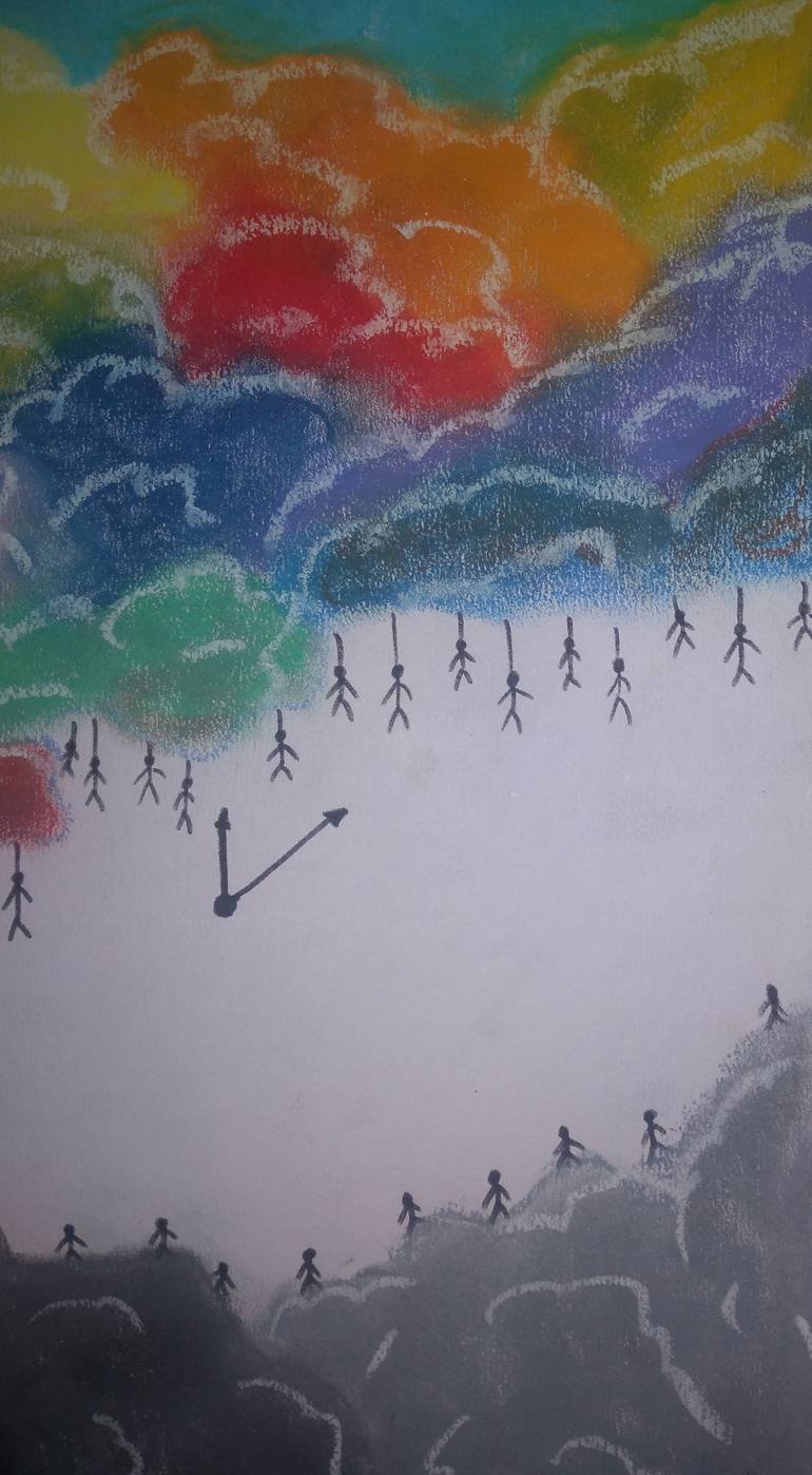 Original Symbolism People Painting by Madhumita Dutta