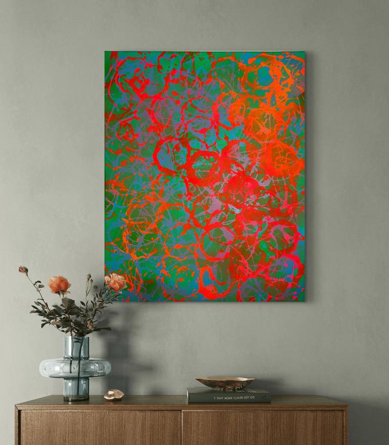 Original Algorithmic Abstract Painting by Lukas Haak