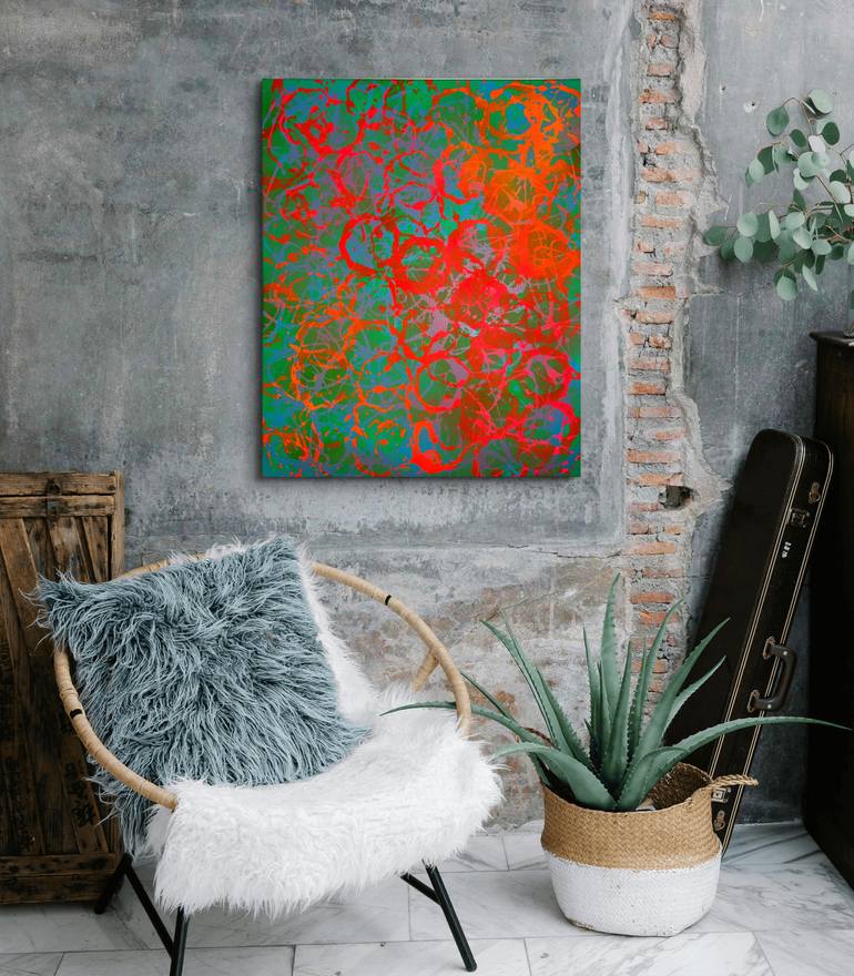 Original Algorithmic Abstract Painting by Lukas Haak