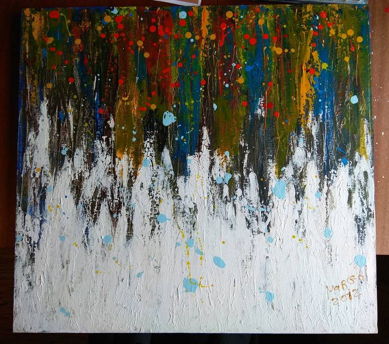 Original Abstract Expressionism Abstract Painting by Maryna Hromenko