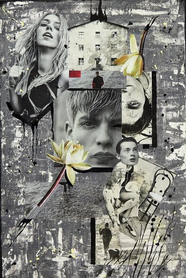 Original Abstract Expressionism Fashion Collage by Maryna Hromenko