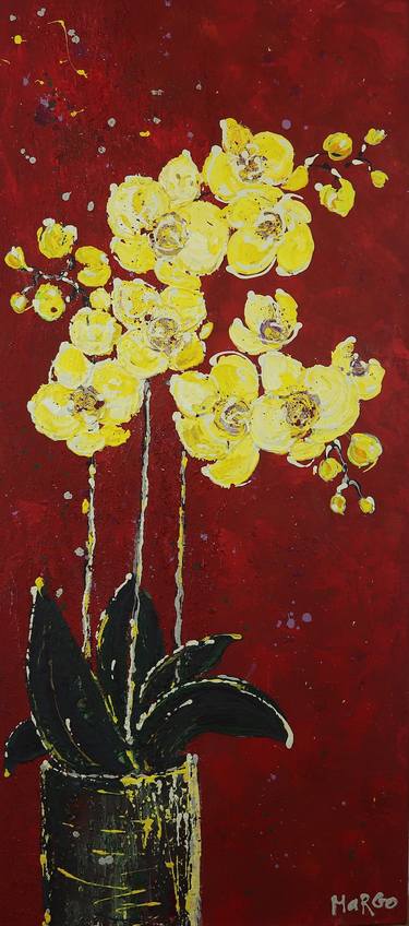 Original Abstract Expressionism Floral Paintings by Maryna Hromenko