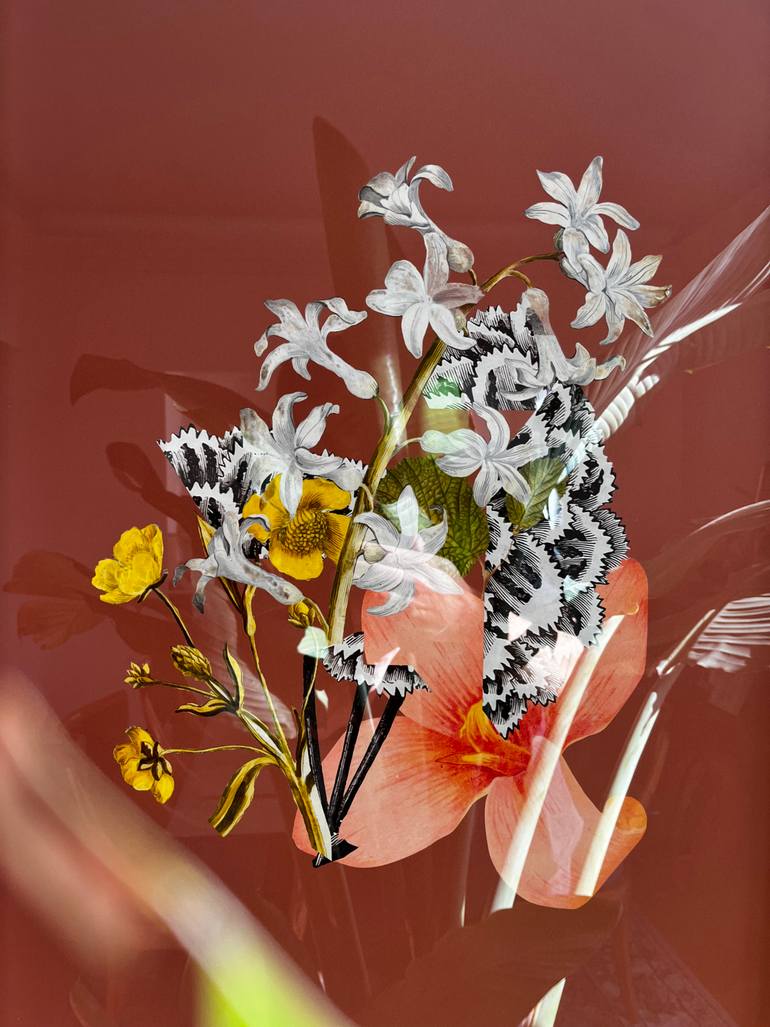 Original Digital Art Floral Collage by Agustin Galickas