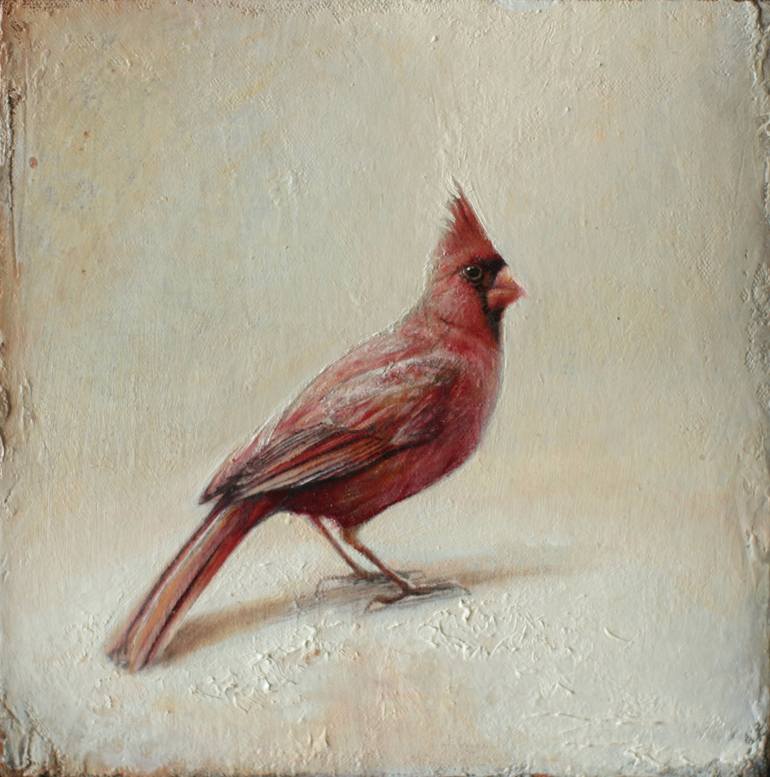 Winter Cardinal Painting by Luke Hillestad | Saatchi Art