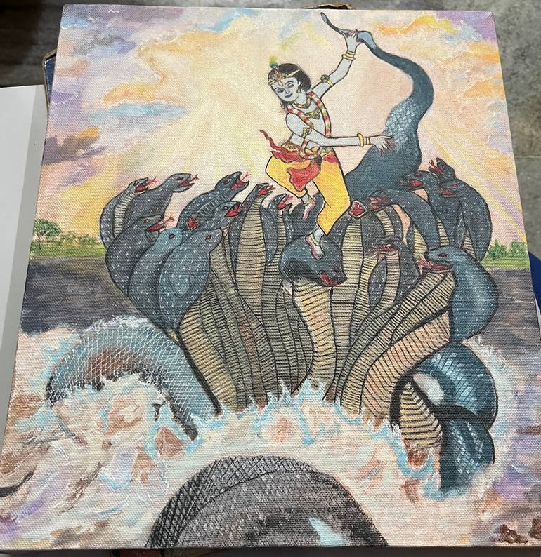Original Classicism Classical Mythology Painting by Priyanka Vishnubhotla