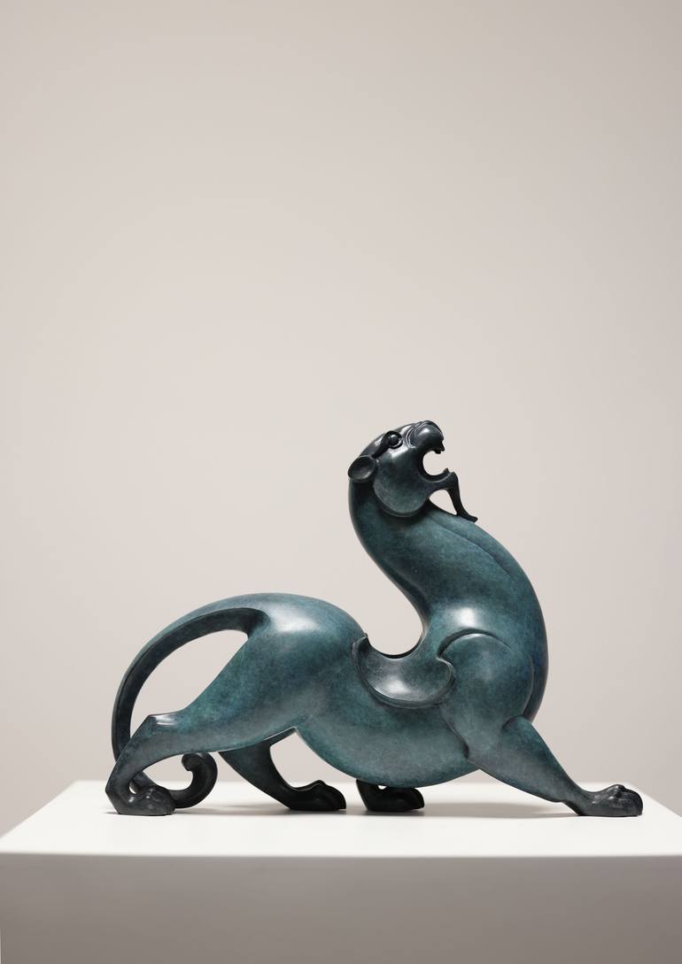 Original Art Deco Animal Sculpture by Jiangchuan An