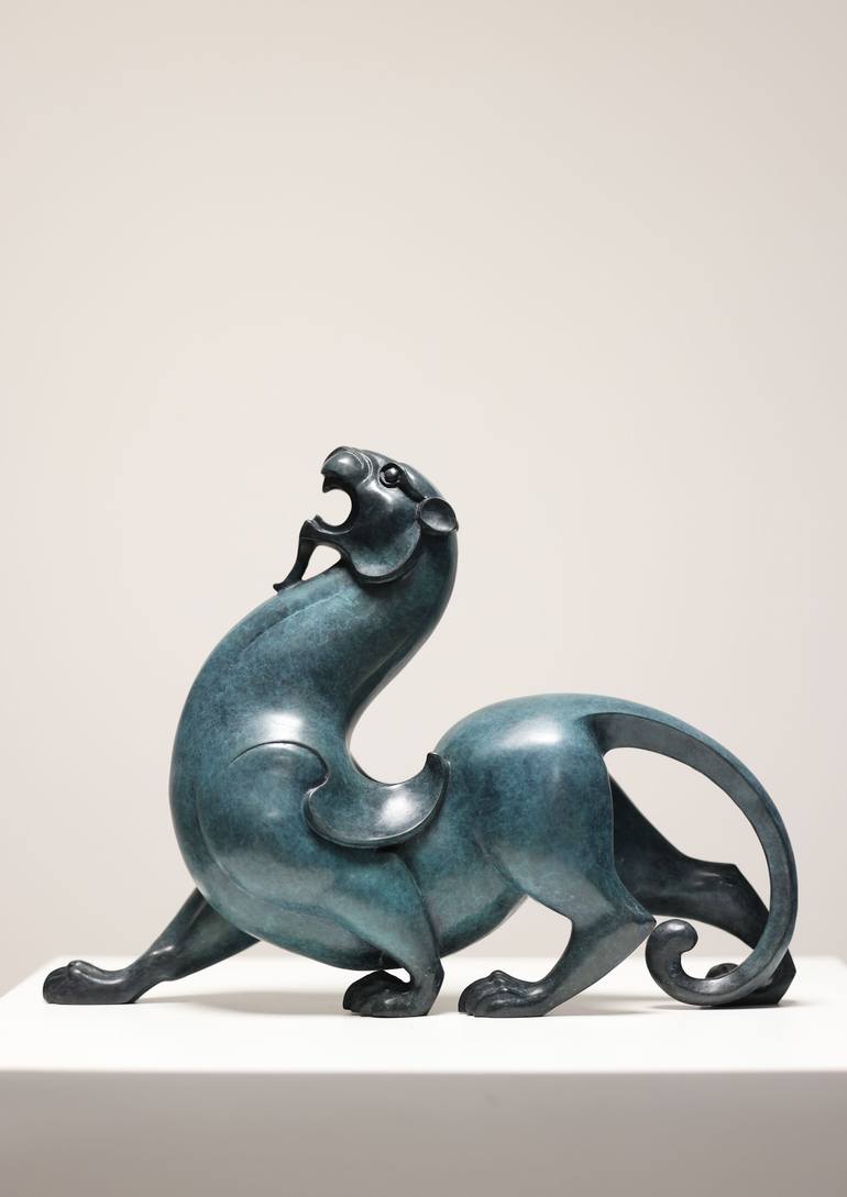 Original Art Deco Animal Sculpture by Jiangchuan An