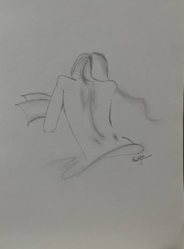Original Black & White Fantasy Drawing by Adya Sarin