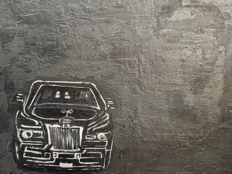 Original Black & White Car Painting by Splash Wonder