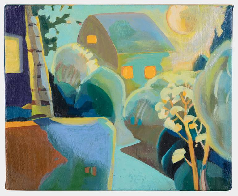 Original Abstract Expressionism Garden Painting by Anna Kriger