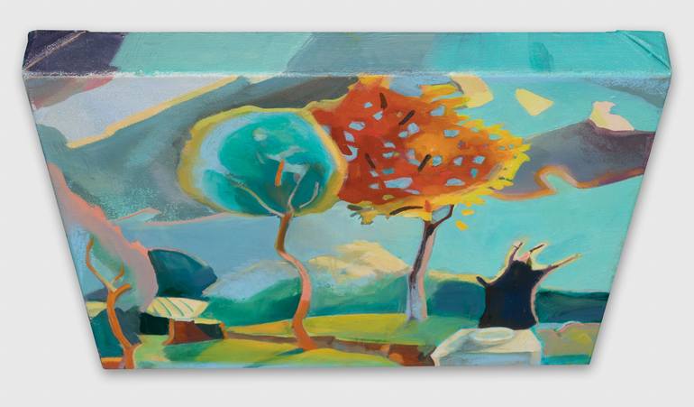 Original Abstract Expressionism Garden Painting by Anna Kriger