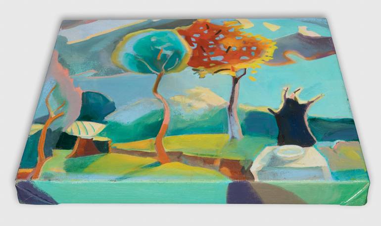 Original Abstract Expressionism Garden Painting by Anna Kriger