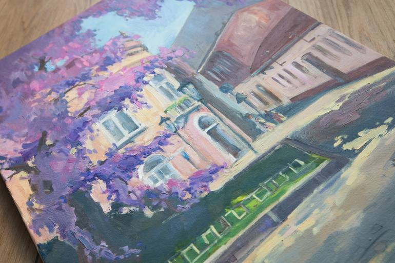 Original Romanticism Architecture Painting by Julia Labyk
