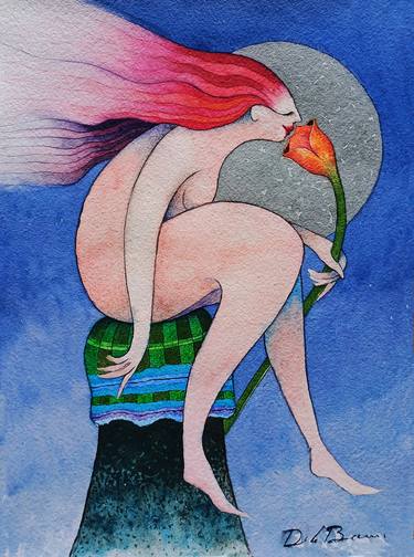 Original Art Deco Nude Paintings by Jose Luis De la Barra Bellido