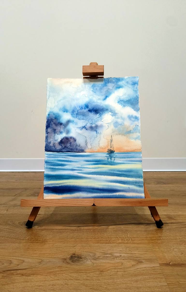 Original Impressionism Seascape Painting by Ilona Repkina