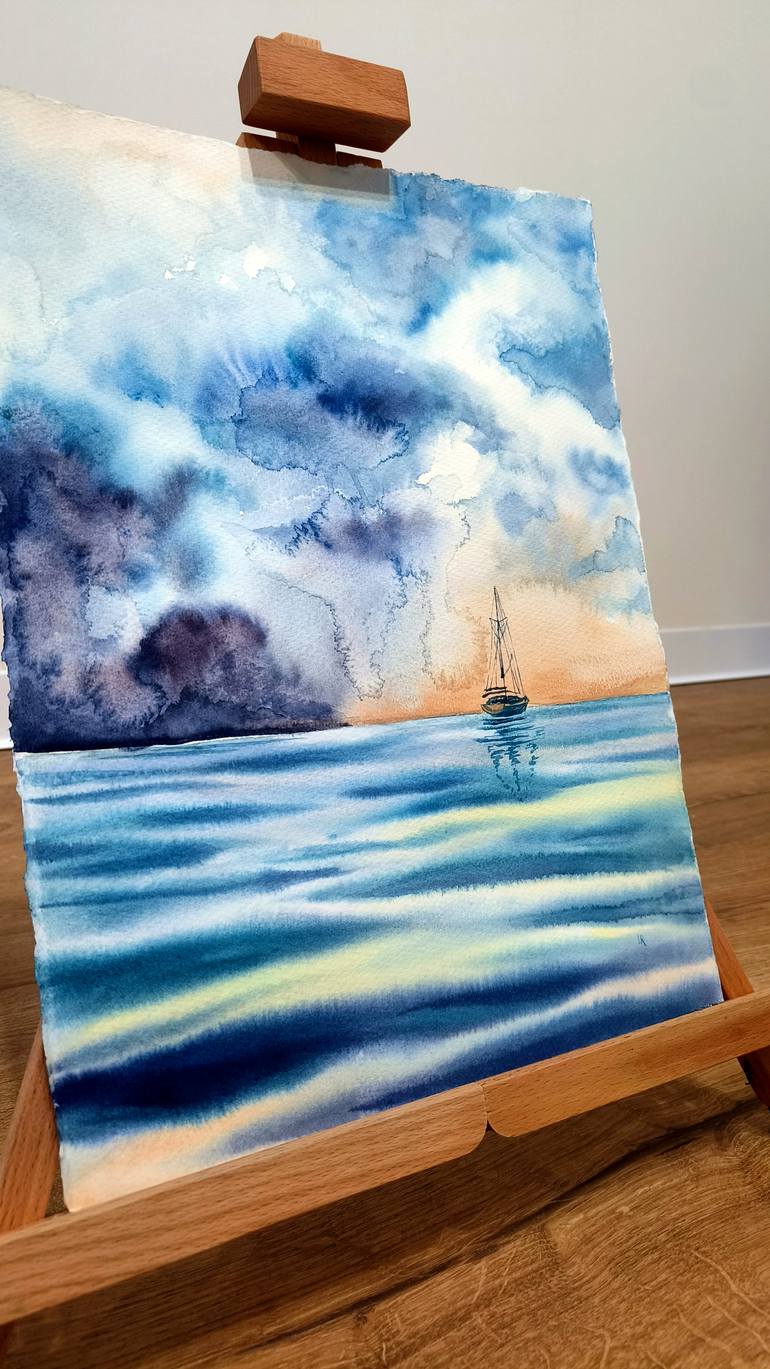 Original Impressionism Seascape Painting by Ilona Repkina