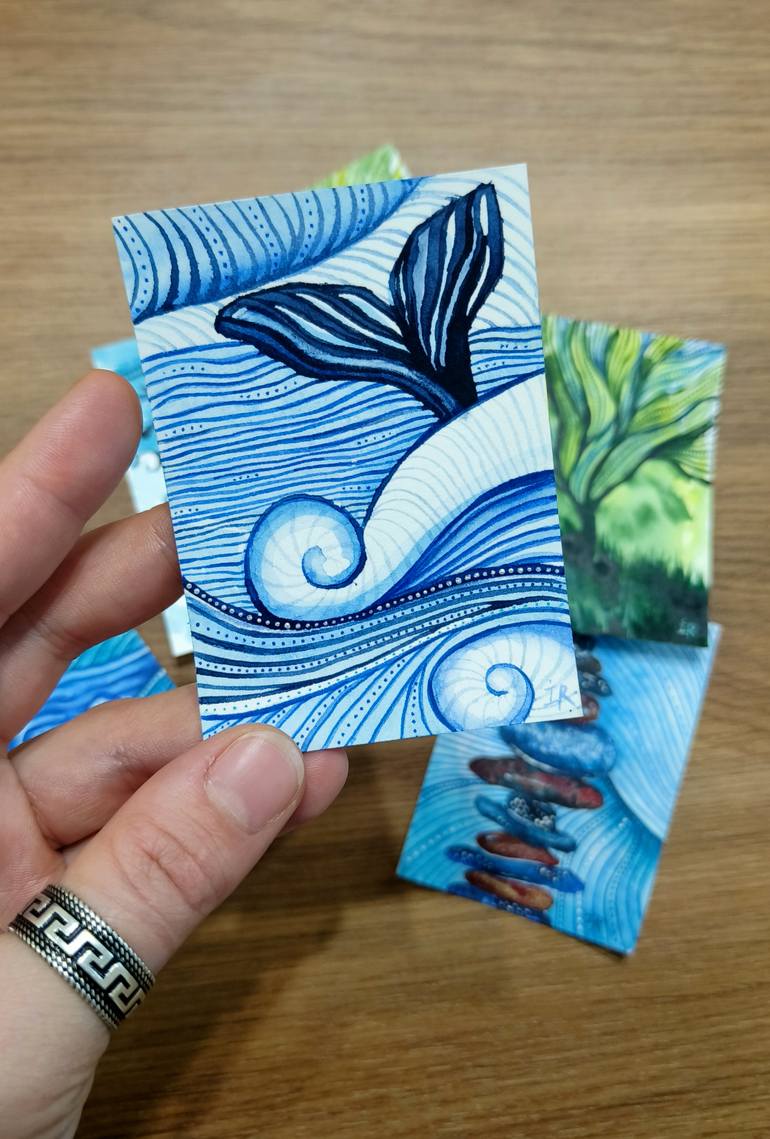 Original Illustration Seascape Painting by Ilona Repkina