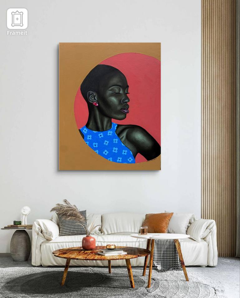 Original Portraiture Women Mixed Media by Joshua Oyeleye