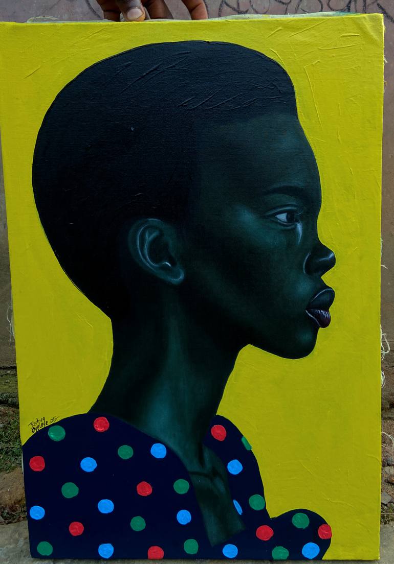 Original Realism Body Mixed Media by Joshua Oyeleye