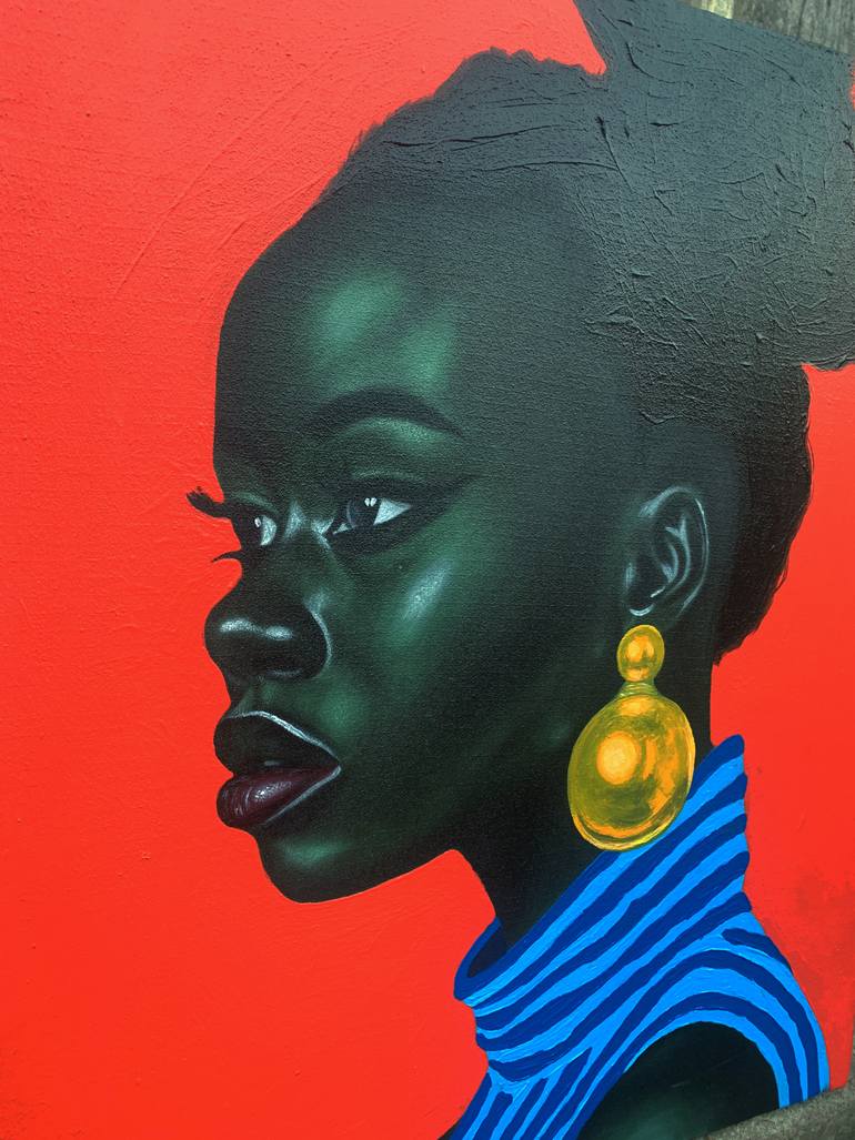 Original Realism Women Mixed Media by Joshua Oyeleye