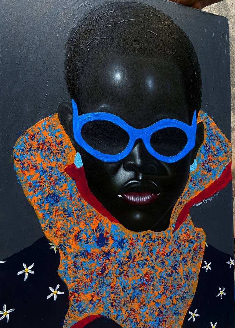 Original Portraiture Pop Culture/Celebrity Mixed Media by Joshua Oyeleye