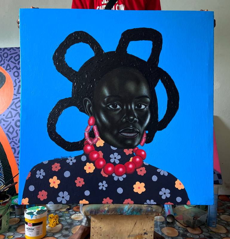 Original Figurative Women Mixed Media by Joshua Oyeleye