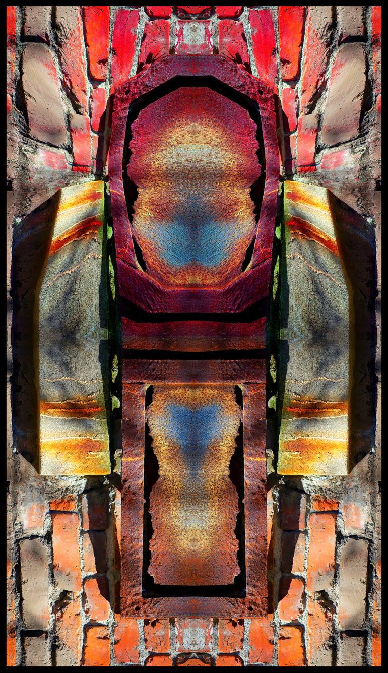 Original Architecture Photography by Mark Cohen | Abstract Art on Paper | brick and metal